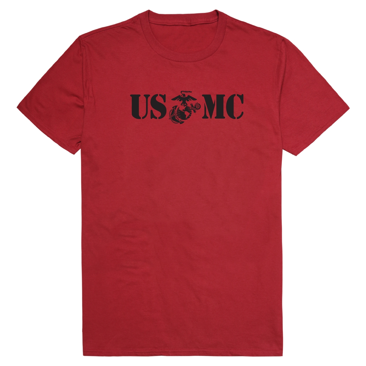 AM5-MC4-CAR-01 Basic Military US Marines 4 Short Sleeve T-Shirt, Cardinal - Small