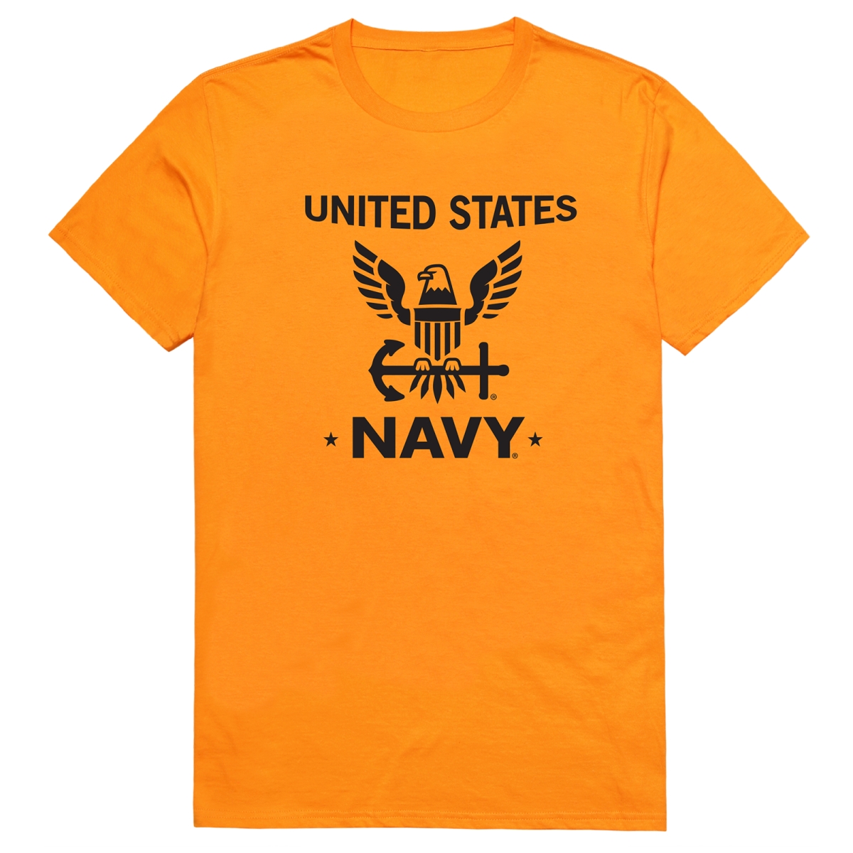 AM5-NA4-GLD-02 Basic Military US Navy 4 Short Sleeve T-Shirt, Gold - Medium