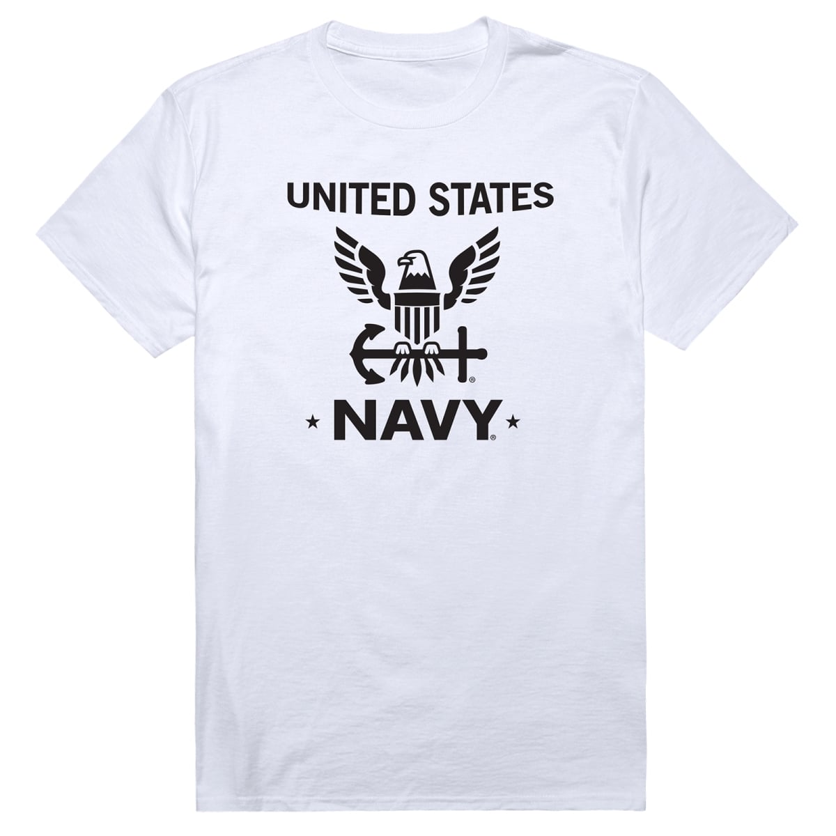 AM5-NA4-WHT-02 Basic Military US Navy 4 Short Sleeve T-Shirt, White - Medium