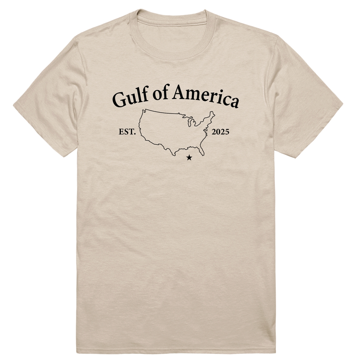AM3-228-SND-02 Basic Gulf of America Short Sleeve T-Shirt, Sand - Medium