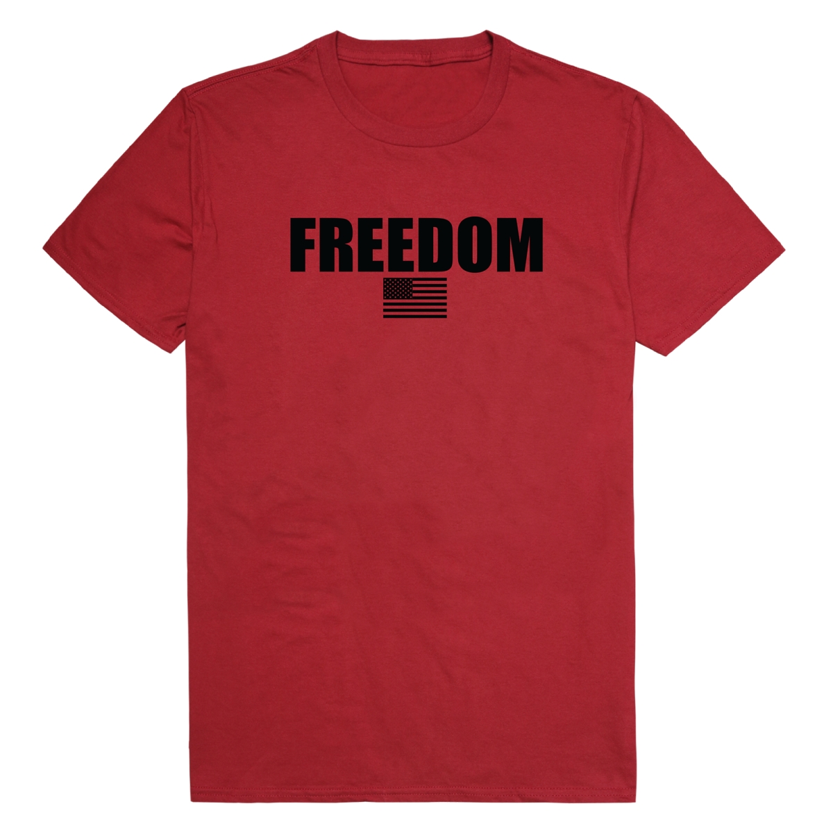 AM3-235-CAR-03 America Basic Freedom US Flag Short Sleeve T-Shirt, Cardinal - Large