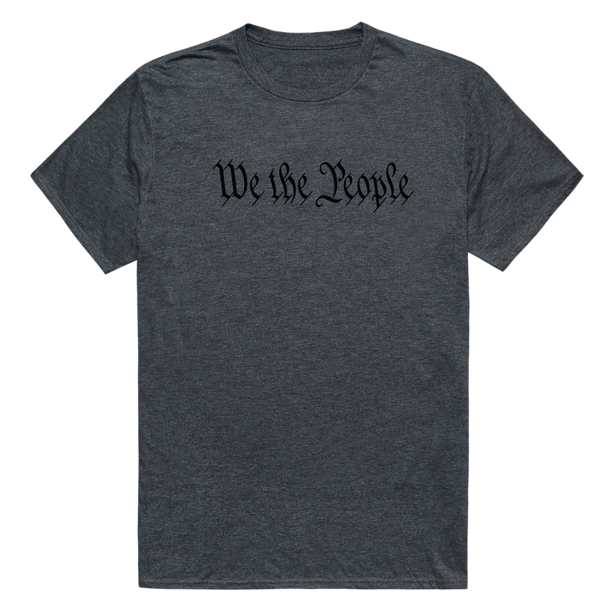 AM3-236-HCH-01 America Basic We the People Short Sleeve T-Shirt, Heather Charcoal - Small