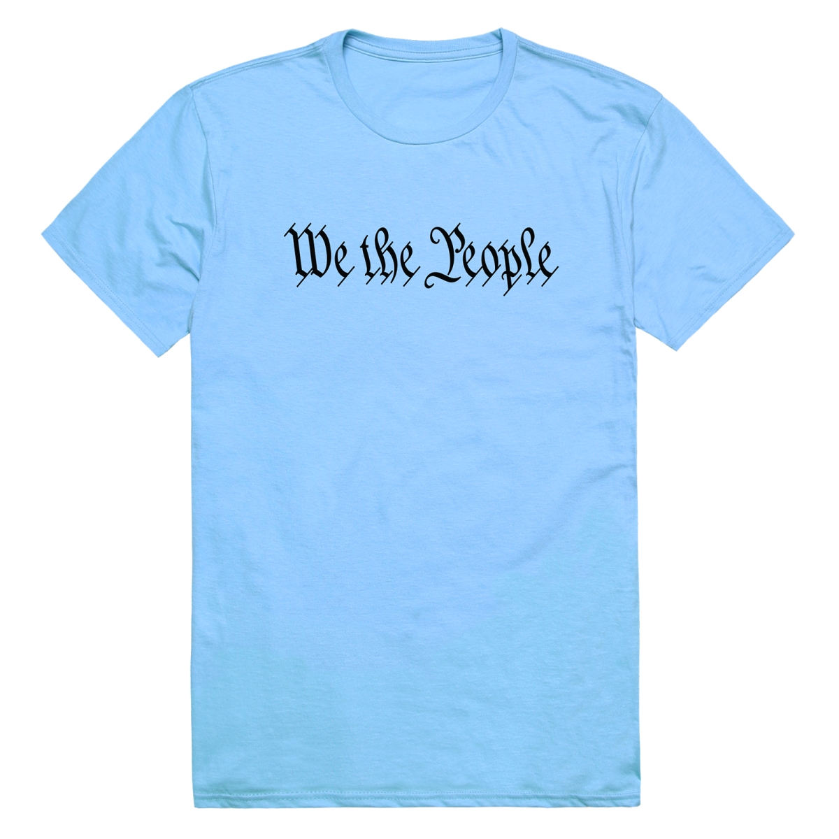 AM3-236-SKY-02 America Basic We the People Short Sleeve T-Shirt, Sky Blue - Medium