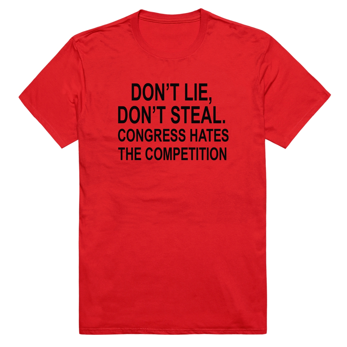 AM3-251-RED-02 America Basic Do Not Lie Short Sleeve T-Shirt, Red - Medium