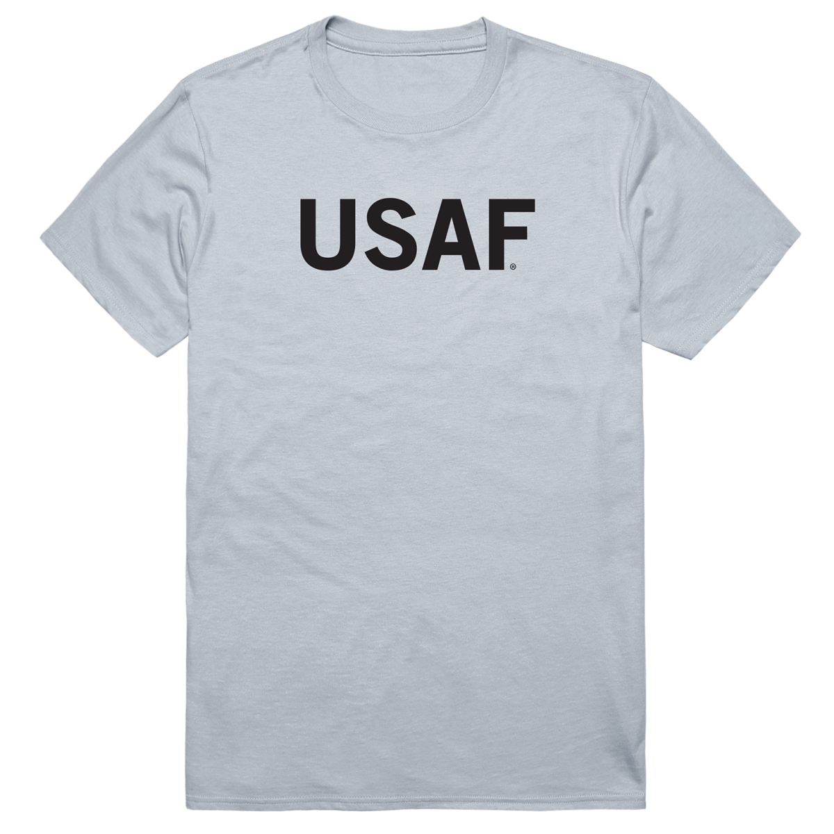 AM5-AF4-SIL-01 Basic Military US Air Force 4 Short Sleeve T-Shirt, Silver - Small