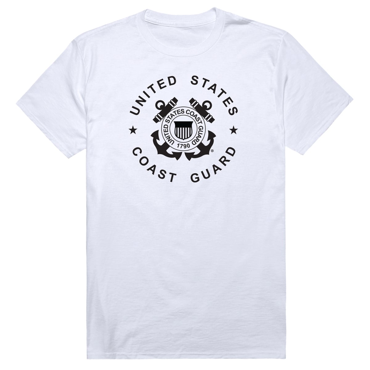 AM5-CG9-WHT-02 Basic Military USCG 9 Short Sleeve T-Shirt, White - Medium