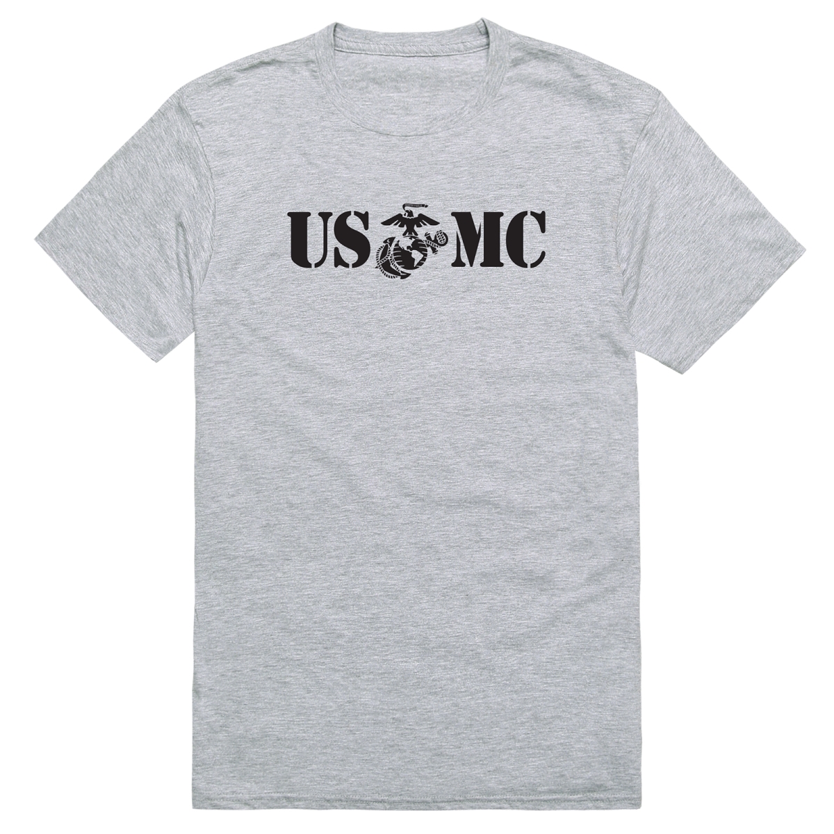 AM5-MC4-HGY-03 Basic Military US Marines 4 Short Sleeve T-Shirt, Heather Gray - Large