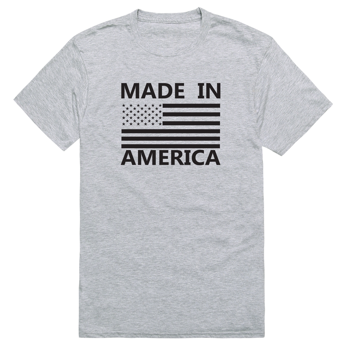 AM3-214-HGY-02 America Basic Made in America Short Sleeve T-Shirt, Heather Gray - Medium