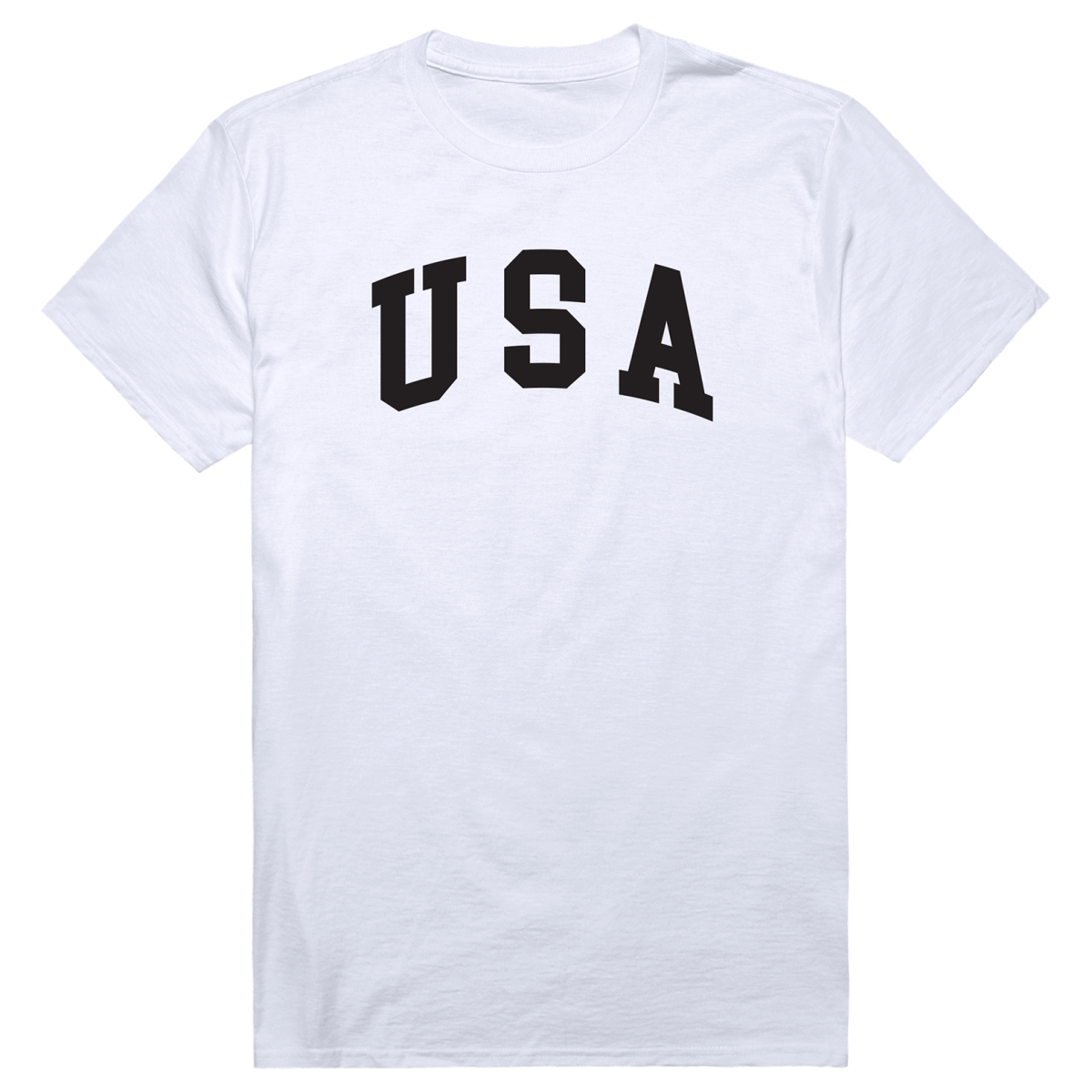 AM3-217-WHT-01 America Basic USA Text Short Sleeve T-Shirt, White - Small