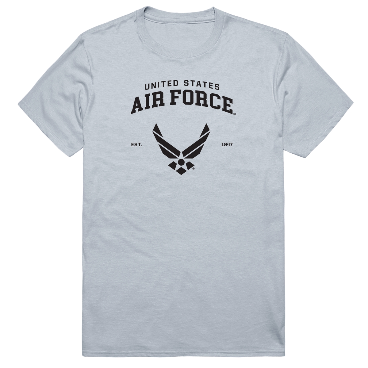 AM5-AF3-SIL-04 Basic Military US Air Force 3 Short Sleeve T-Shirt, Silver - Extra Large