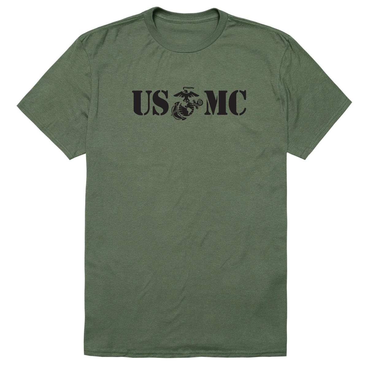 AM5-MC4-OLV-02 Basic Military US Marines 4 Short Sleeve T-Shirt, Olive - Medium