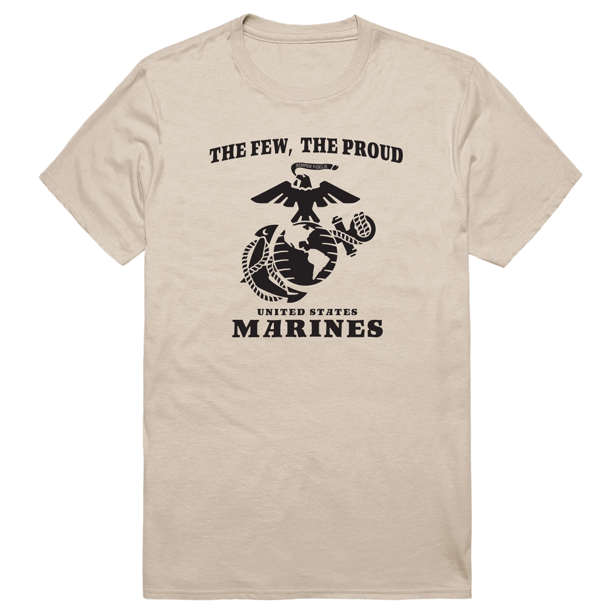 AM5-MC5-SND-01 Basic Military US Marines 5 Short Sleeve T-Shirt, Sand - Small