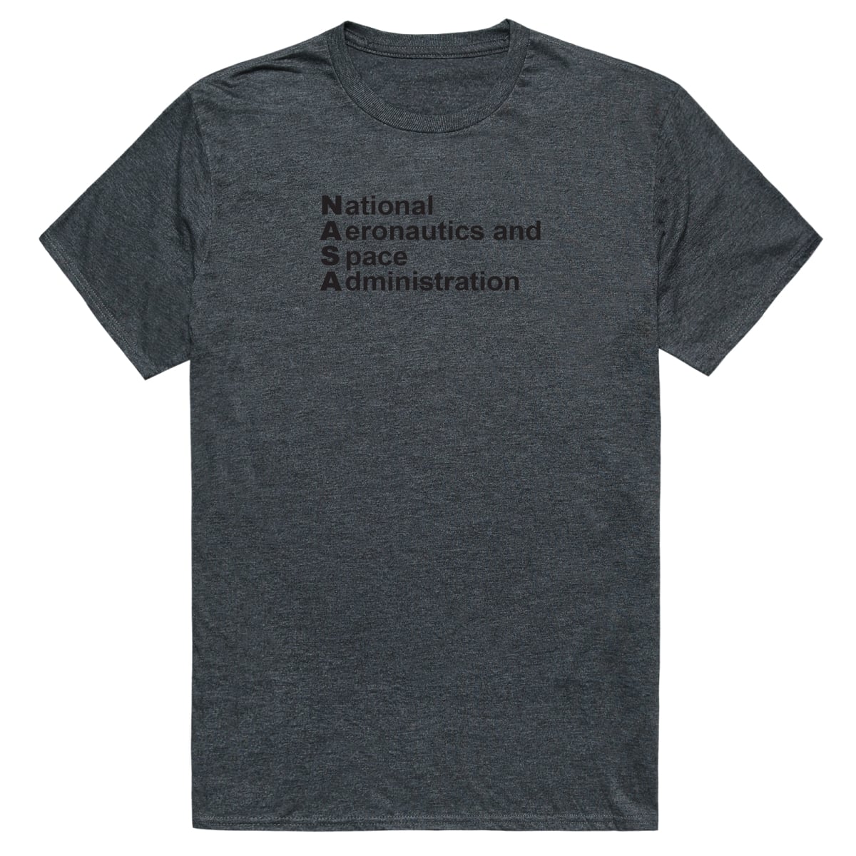 AM5-NS4-HCH-04 Basic Military NASA 4 Short Sleeve T-Shirt, Heather Charcoal - Extra Large