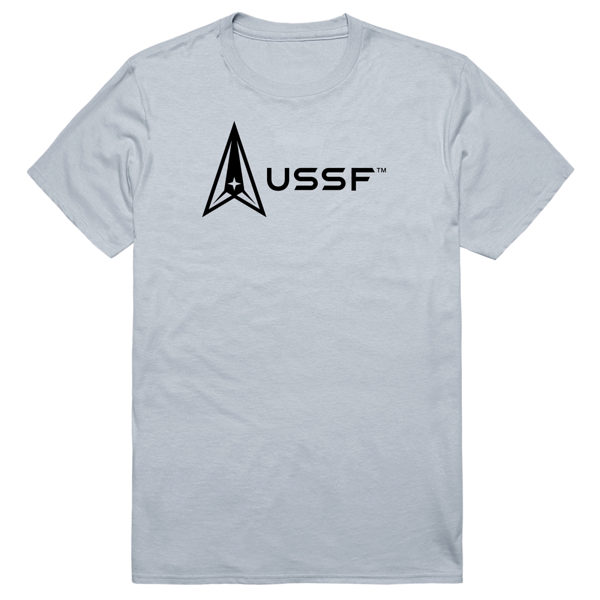AM5-SF2-SIL-01 Basic Military US Space Force 2 Short Sleeve T-Shirt, Silver - Small