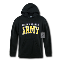 Military Pullover Hoodies, Black - Small