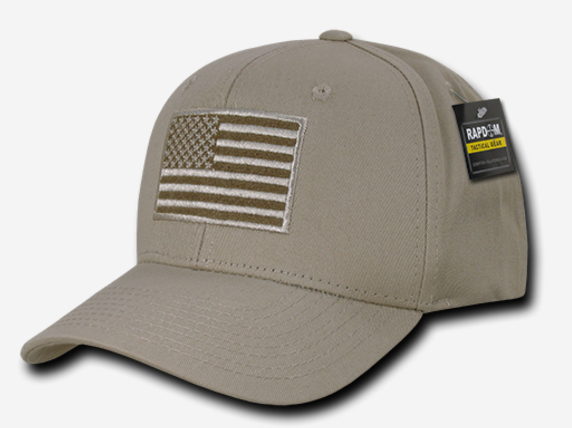 USA Embroidered Operator Cap, Khaki