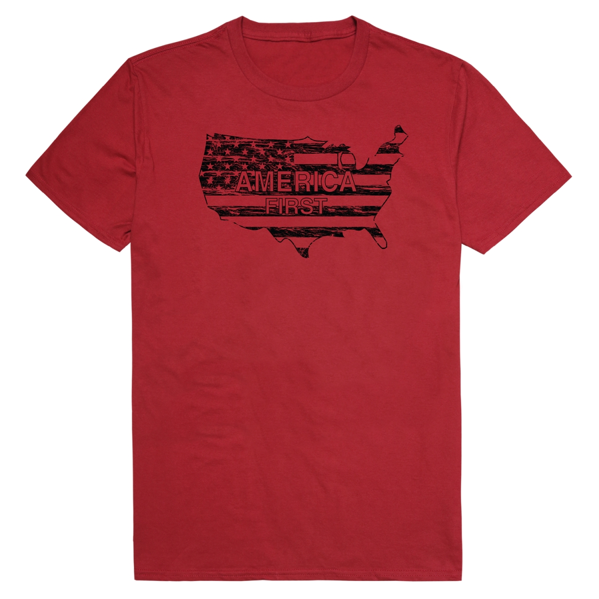 AM1-201-CAR-02 America First Short Sleeve T-Shirt, Cardinal - Medium