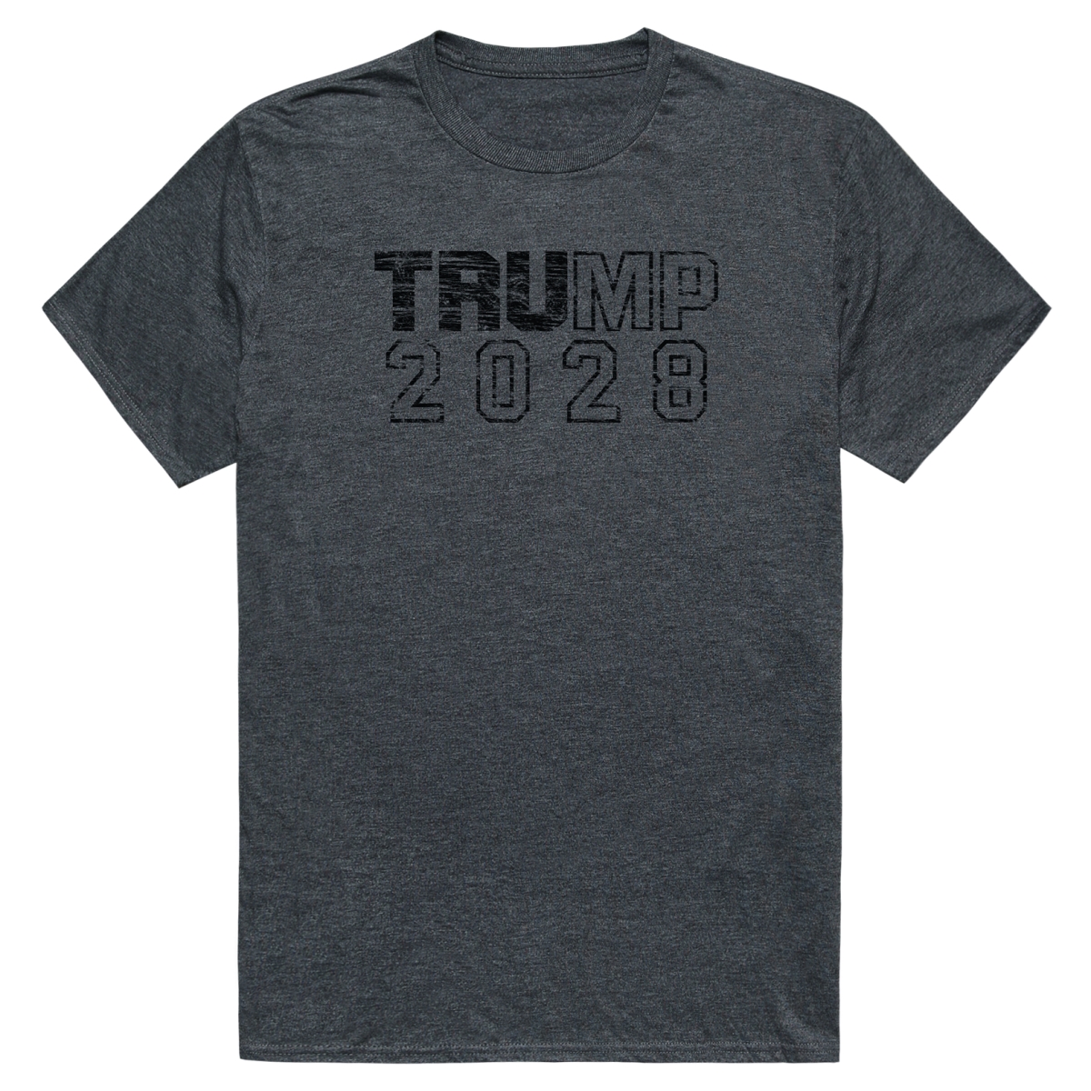 AM2-TRU-HC2-02 Campaign Trump Short Sleeve T-Shirt, Heather Charcoal - Medium