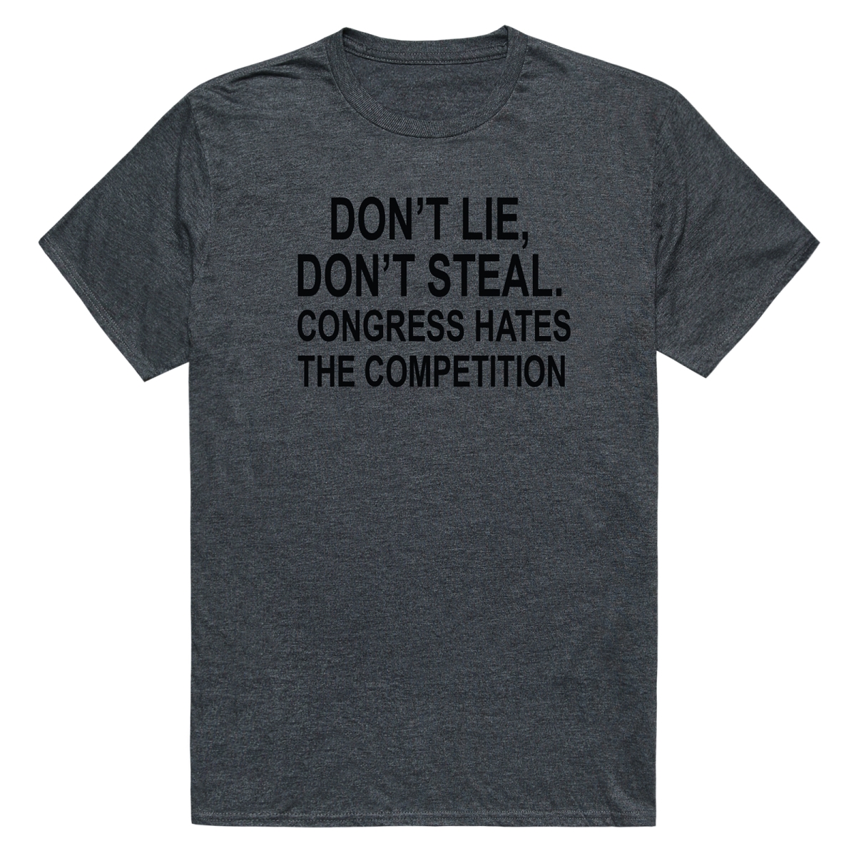 AM3-251-HCH-01 America Basic Do Not Lie Short Sleeve T-Shirt, Heather Charcoal - Small