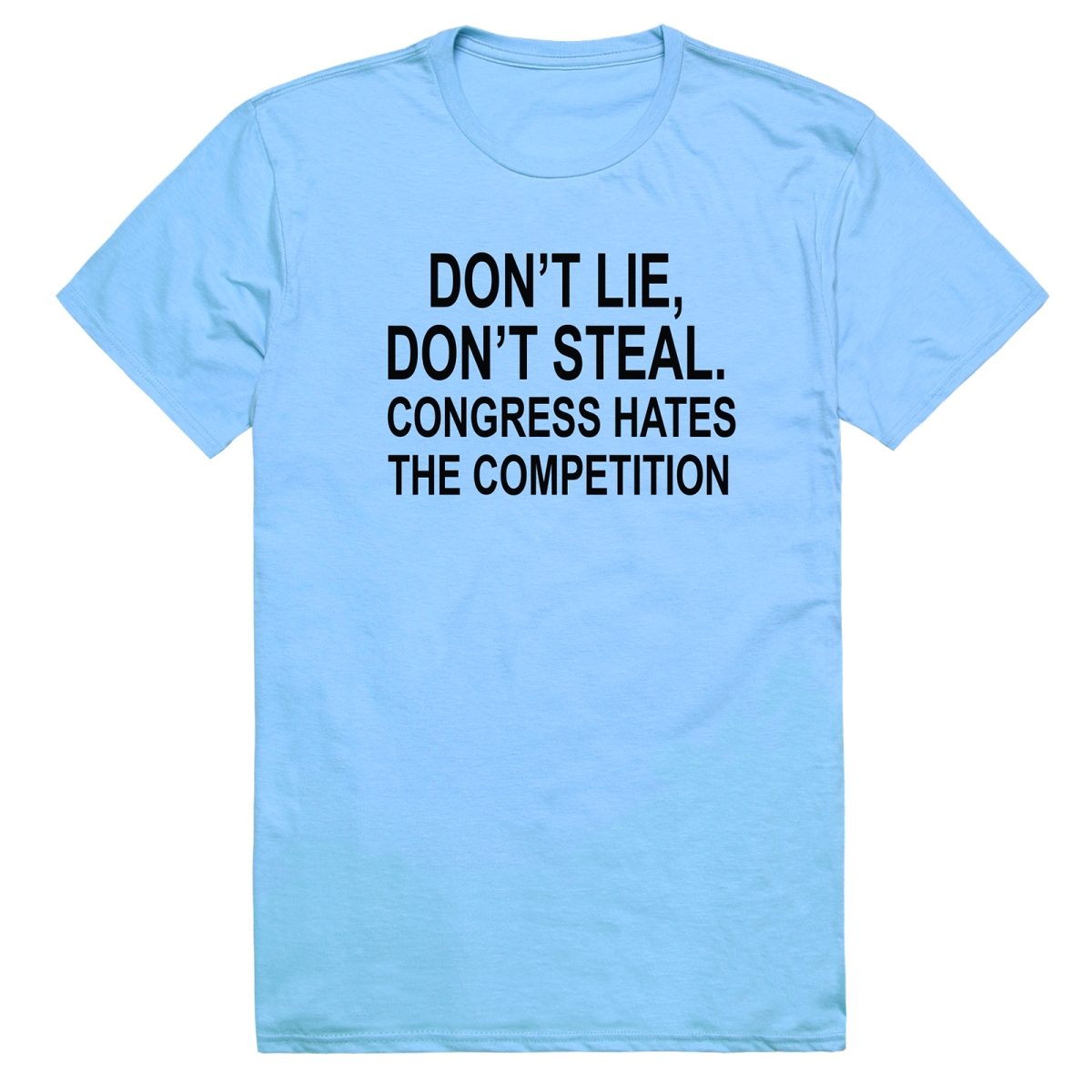AM3-251-SKY-01 America Basic Do Not Lie Short Sleeve T-Shirt, Sky Blue - Small