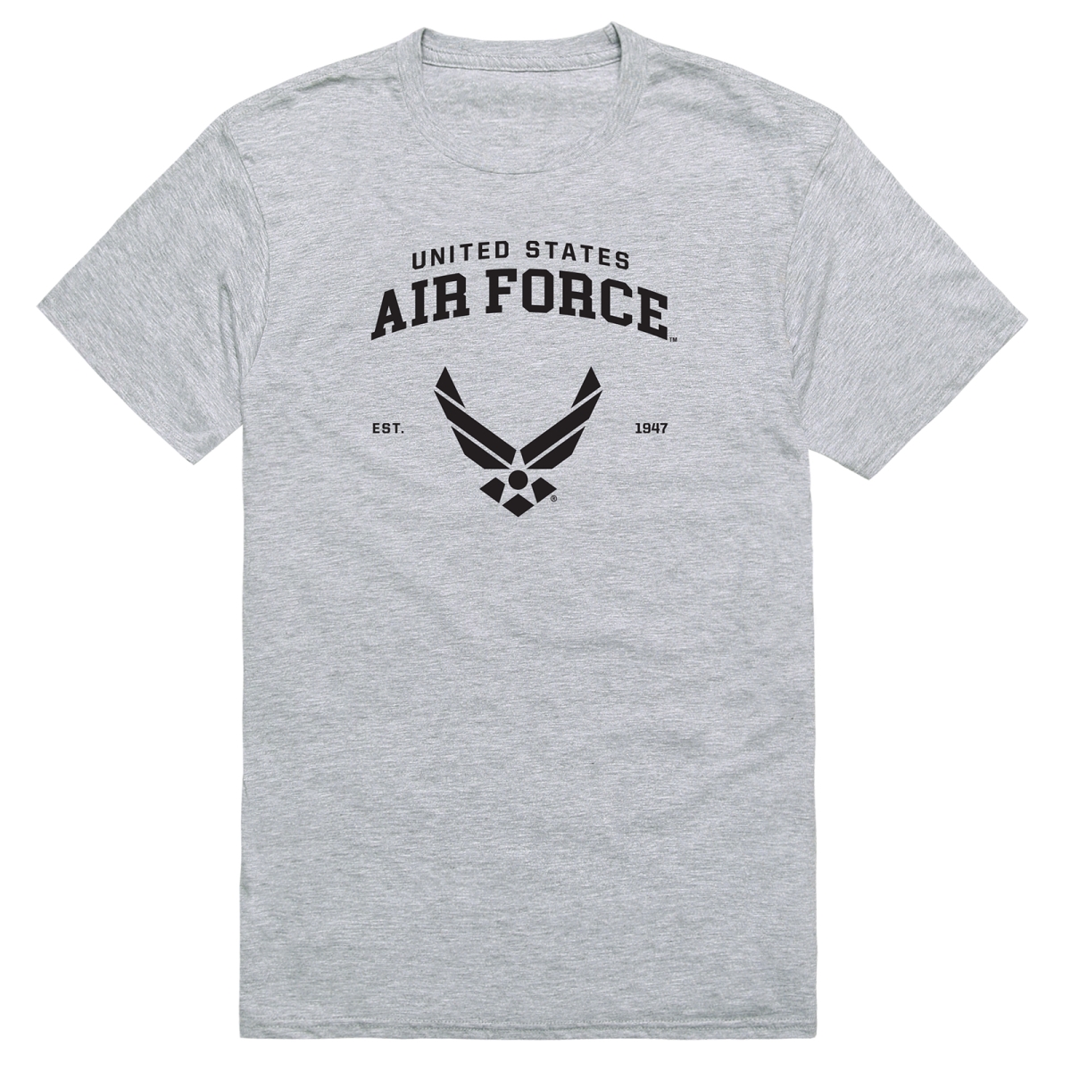 AM5-AF3-HGY-01 Basic Military US Air Force 3 Short Sleeve T-Shirt, Heather Gray - Small