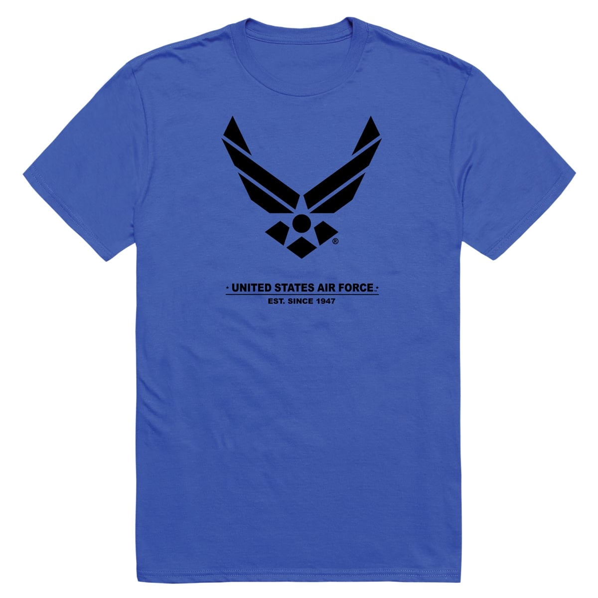 AM5-AF6-RYL-04 Basic Military US Air Force 6 Short Sleeve T-Shirt, Royal Blue - Extra Large