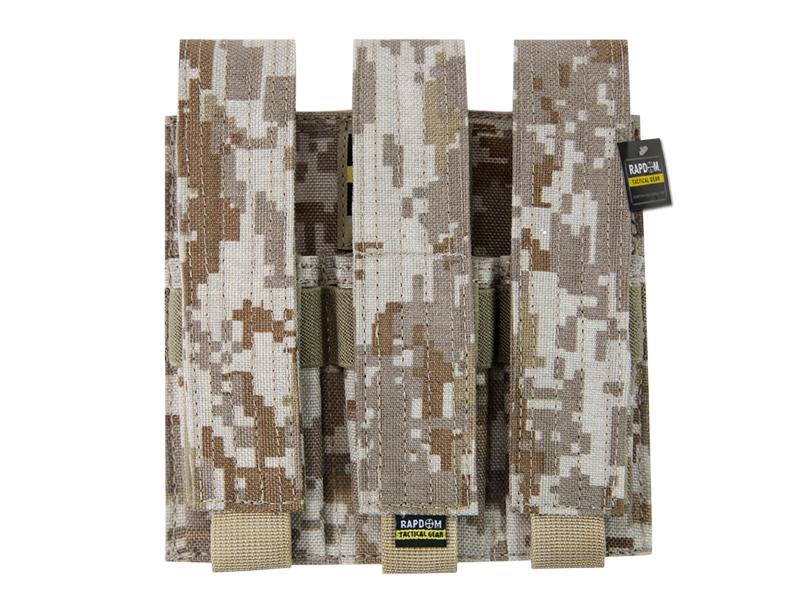 T403-DDG Triple Pistol Tactical Mag Pouch, Desert Digital