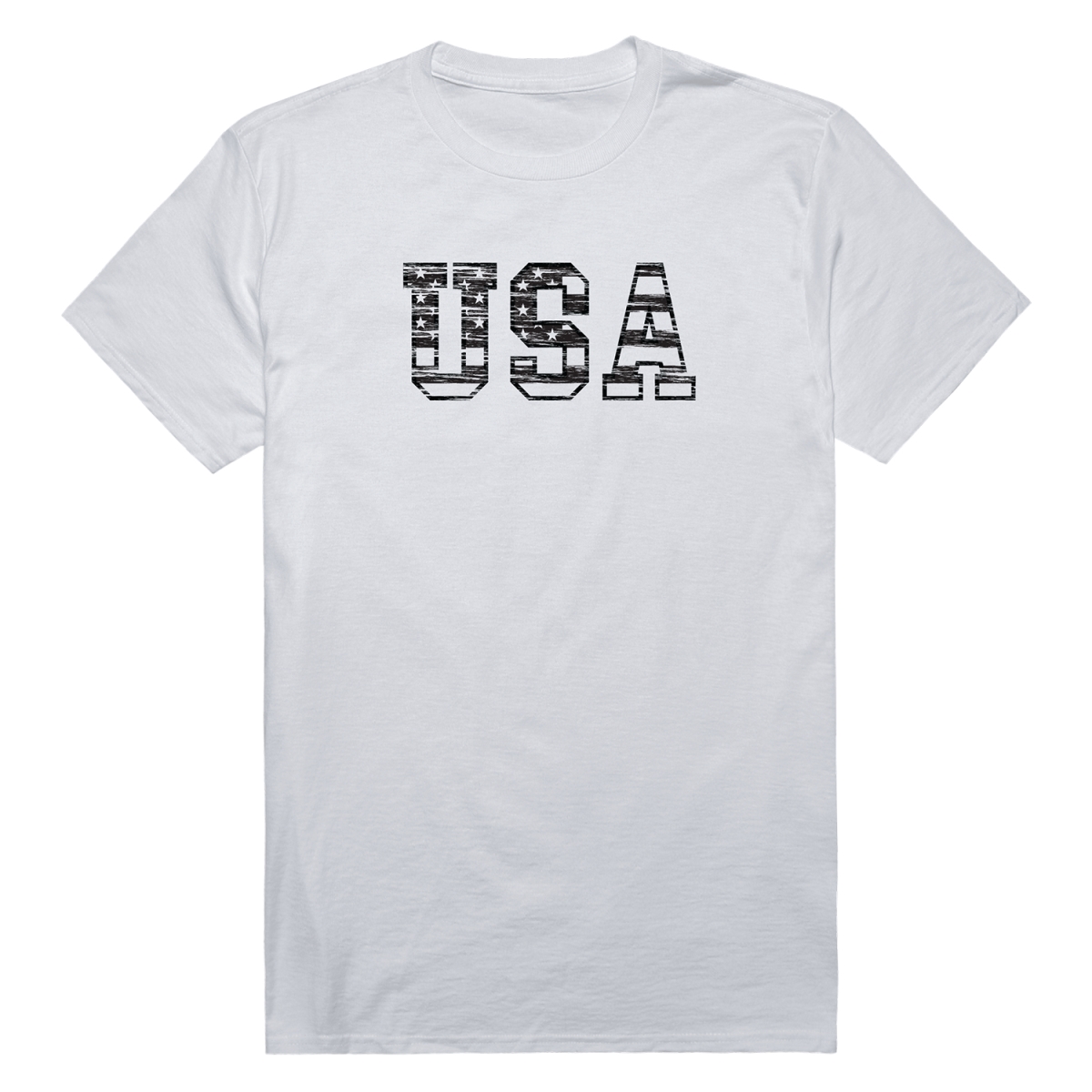 RS6-US3-WHT-04 Distressed USA 3 Short Sleeve T-Shirt, White - Extra Large