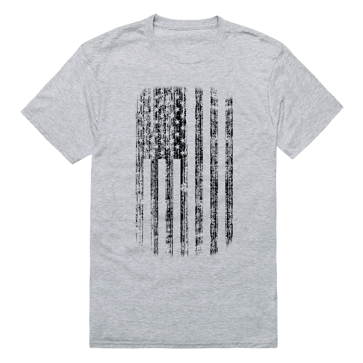 RS6-USA-HG2-02 Distressed American Flag Short Sleeve T-Shirt, Heather Gray - Medium