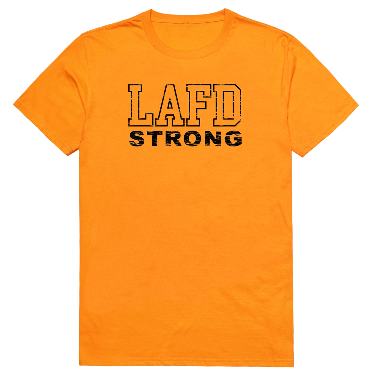 RT1-ST6-GLD-02 Distressed Strong 6 Short Sleeve T-Shirt, Gold - Medium