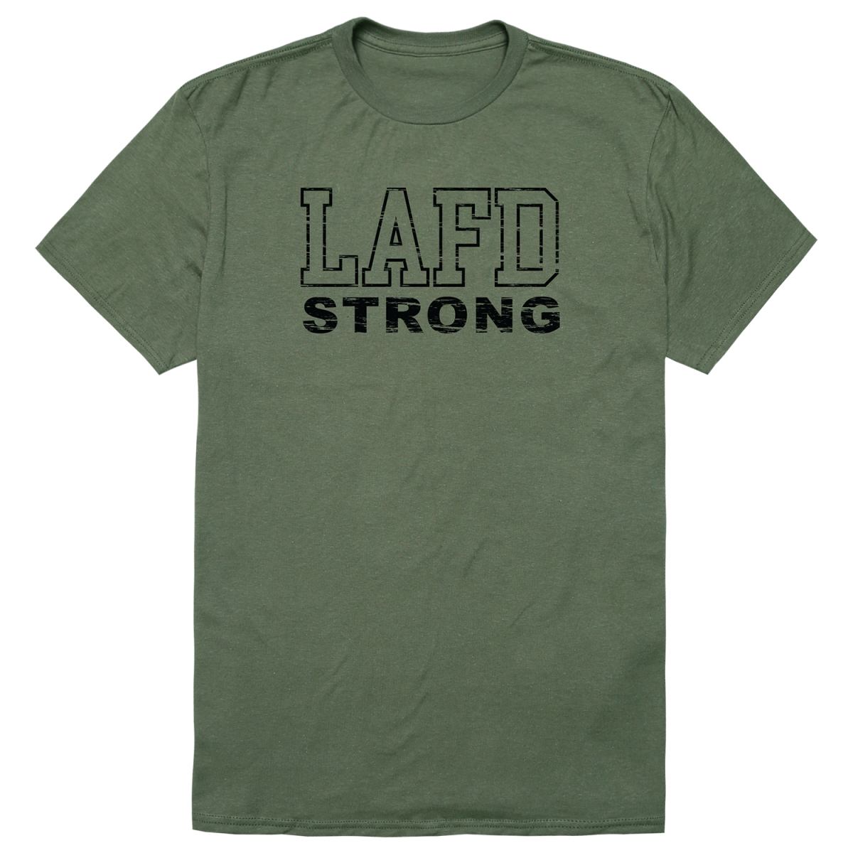 RT1-ST6-OLV-04 Distressed Strong 6 Short Sleeve T-Shirt, Olive - Extra Large