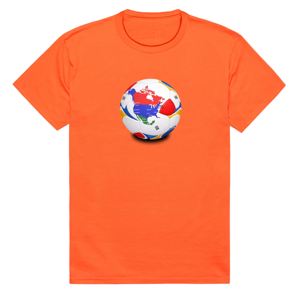 MD1-SB1-ORN-04 Soccer Ball Short Sleeve T-Shirt, Orange - Extra Large
