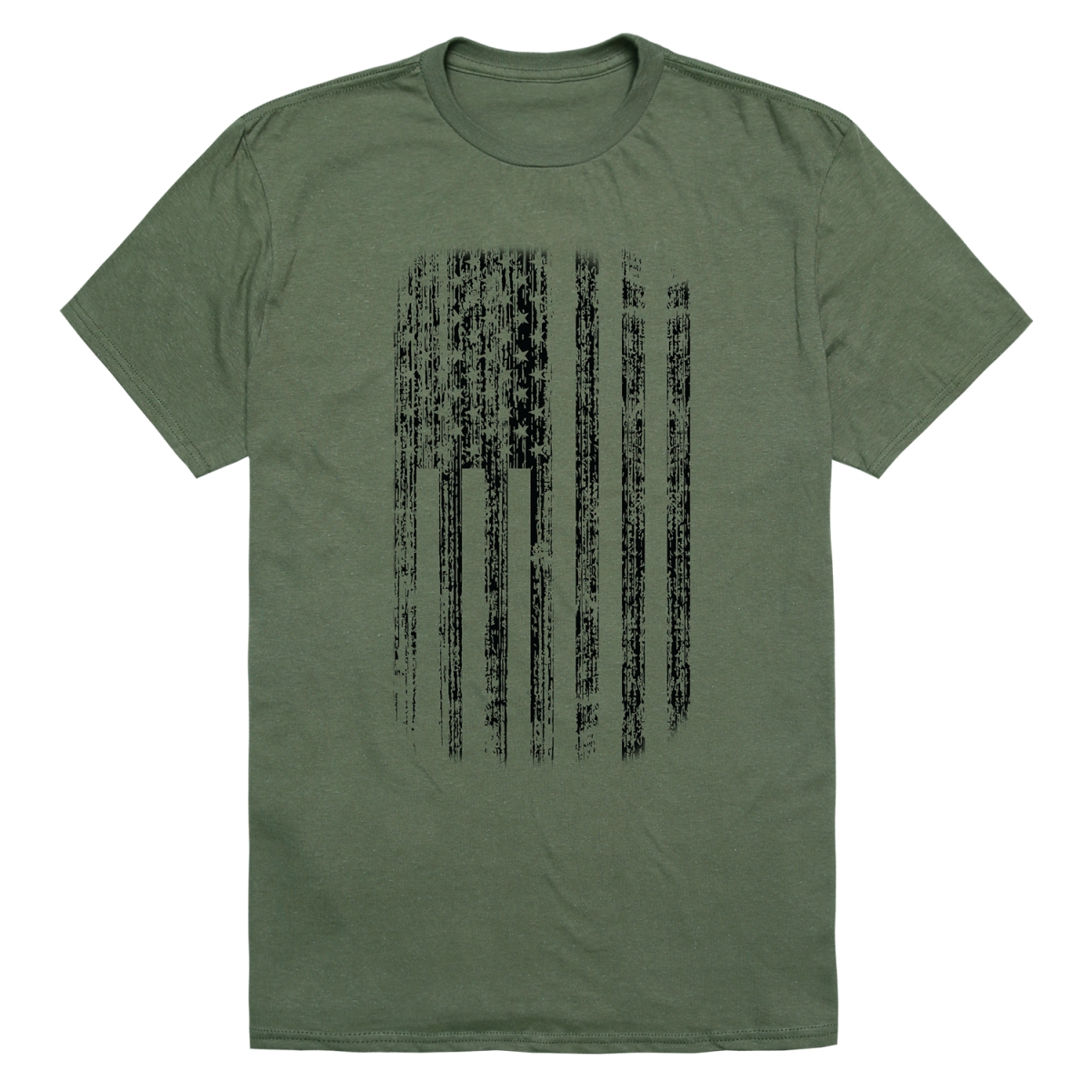 RS6-USA-OL2-01 Distressed American Flag Short Sleeve T-Shirt, Olive - Small