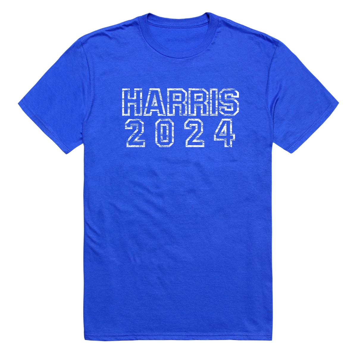 RS9-HAR-RL2-04 Distressed Campaign Harris Short Sleeve T-Shirt, Royal Blue - Extra Large