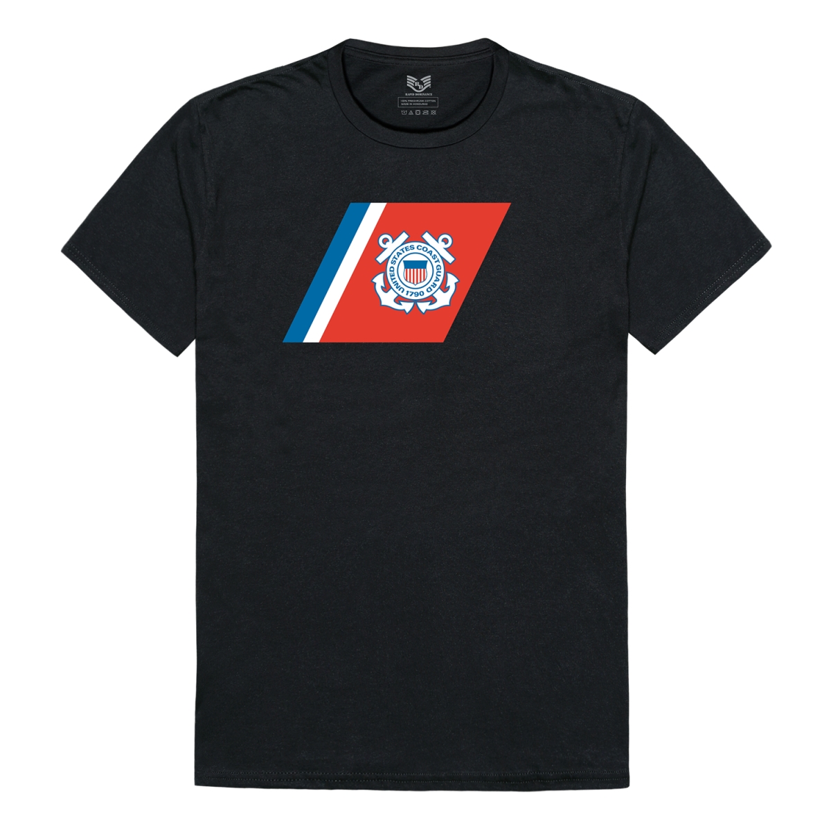 RS2-CG2-BLK-04 Relaxed Graphic US Coast Guard 2 Short Sleeve T-Shirt, Black - Extra Large