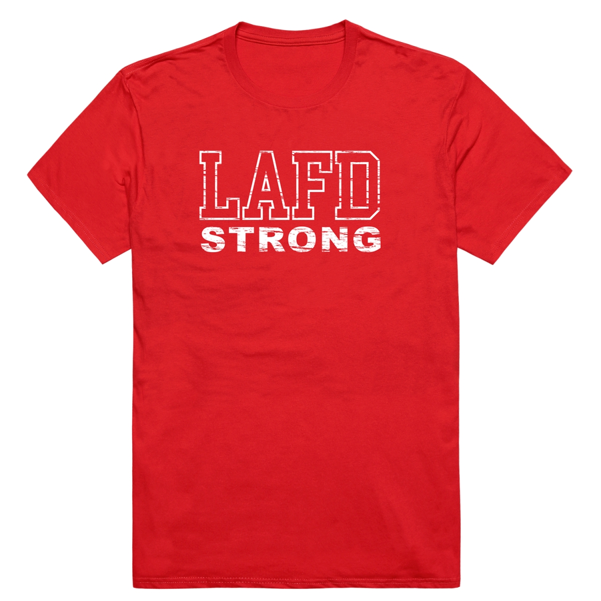 RT1-ST6-RED-01 Distressed Strong 6 Short Sleeve T-Shirt, Red - Small
