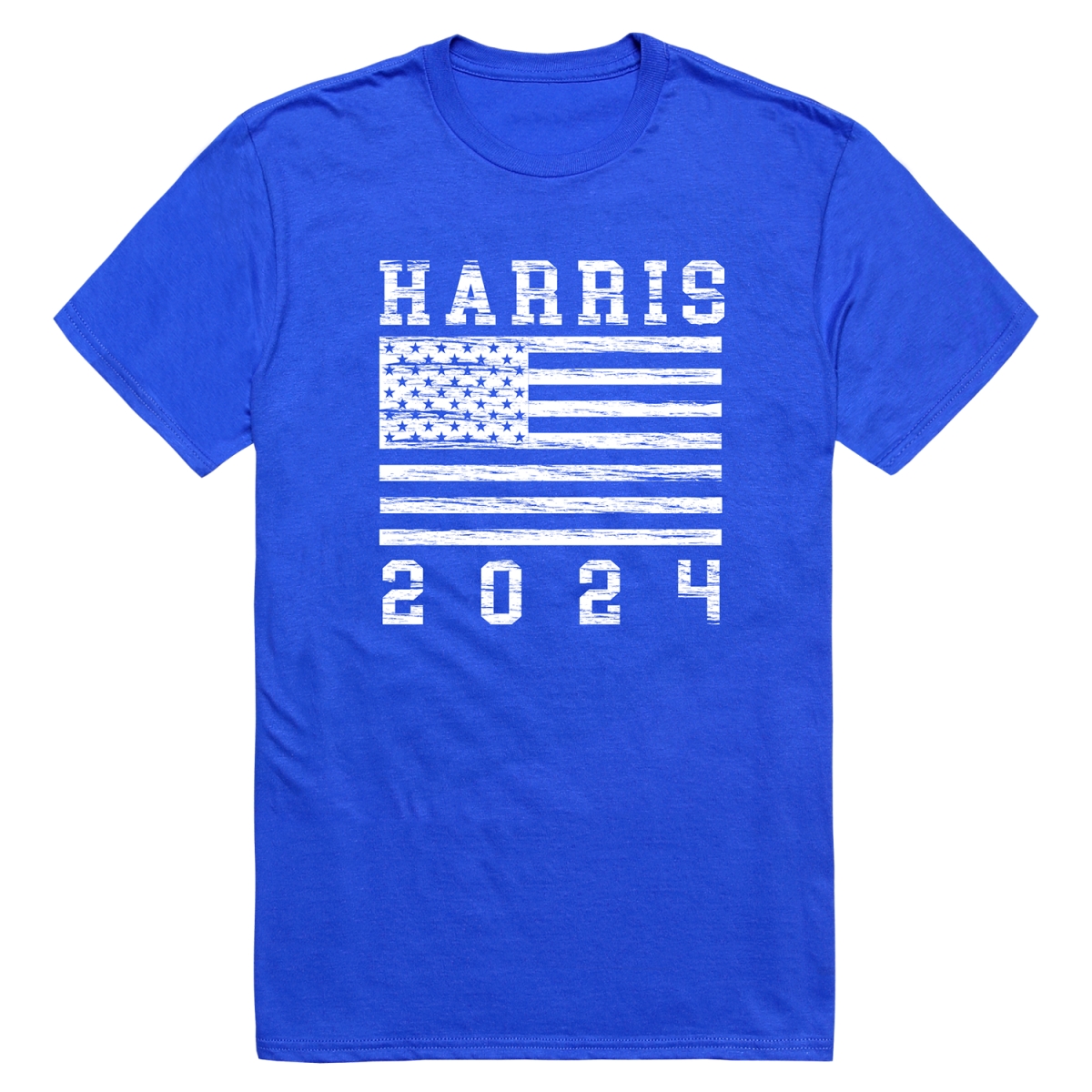 RS9-HAR-RYL-02 Distressed Campaign Harris Short Sleeve T-Shirt, Royal Blue - Medium