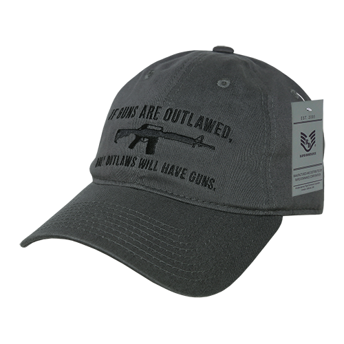A03-OUTLAW-DGY Relaxed Graphic Cap - Dark Gray, Outlaw