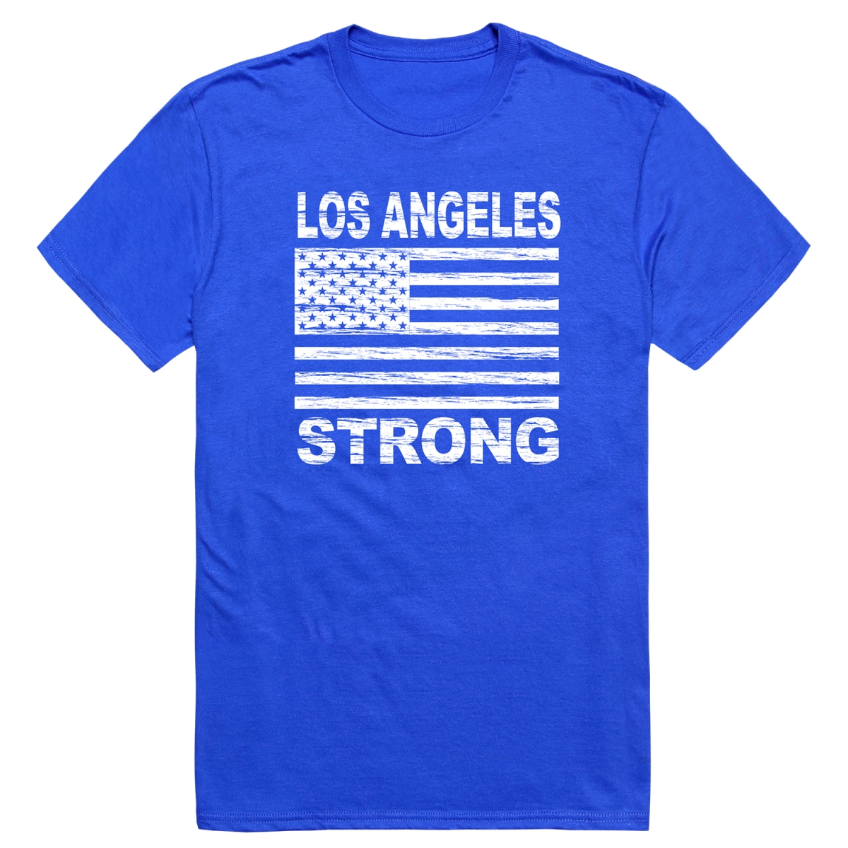 RT1-ST7-RYL-03 Distressed Strong 7 Short Sleeve T-Shirt, Royal Blue - Large