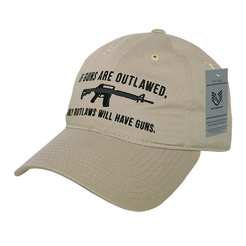 A03-OUTLAW-KHA Relaxed Graphic Cap - Khaki, Outlaw