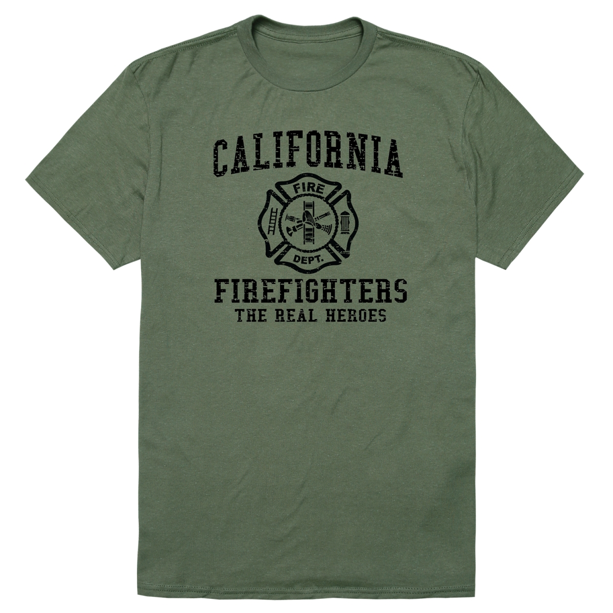 RT1-ST8-OLV-04 Distressed Strong 8 Short Sleeve T-Shirt, Olive - Extra Large