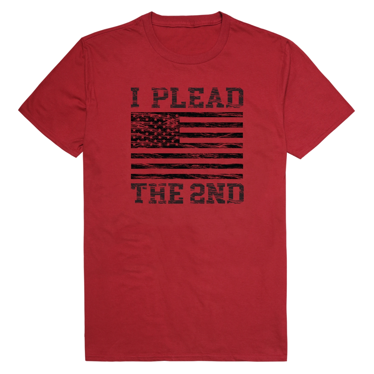 RS8-IP2-CAR-02 Distressed I Plead the 2nd Short Sleeve T-Shirt, Cardinal - Medium