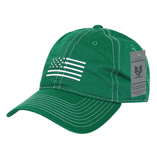 A03-USA4-KEL Relaxed Graphic Cap - Kelly, White US Flag