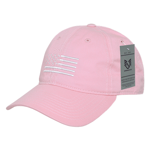 A03-USA4-PNK Relaxed Graphic Cap - Pink, White US Flag