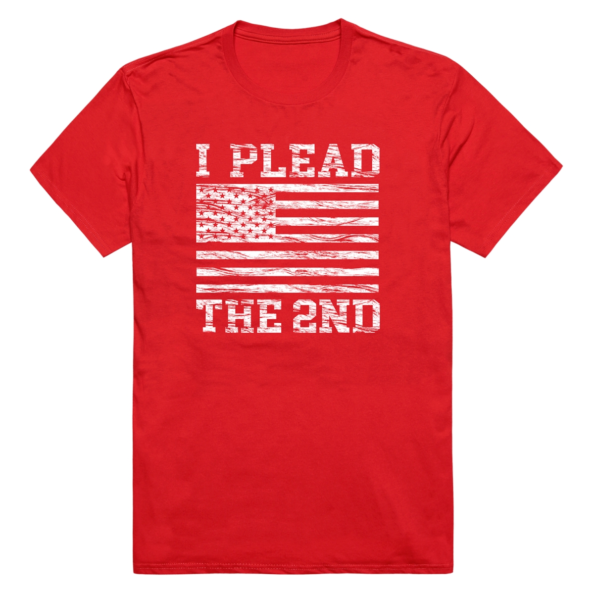 RS8-IP2-RED-02 Distressed I Plead the 2nd Short Sleeve T-Shirt, Red - Medium