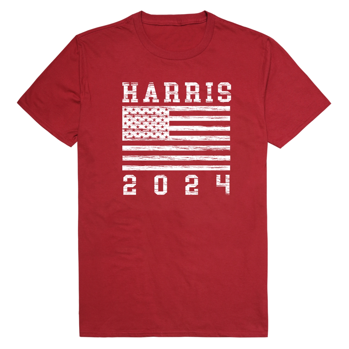 RS9-HAR-CAR-04 Distressed Campaign Harris Short Sleeve T-Shirt, Cardinal - Extra Large