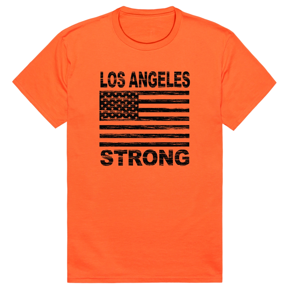 RT1-ST7-ORN-02 Distressed Strong 7 Short Sleeve T-Shirt, Orange - Medium
