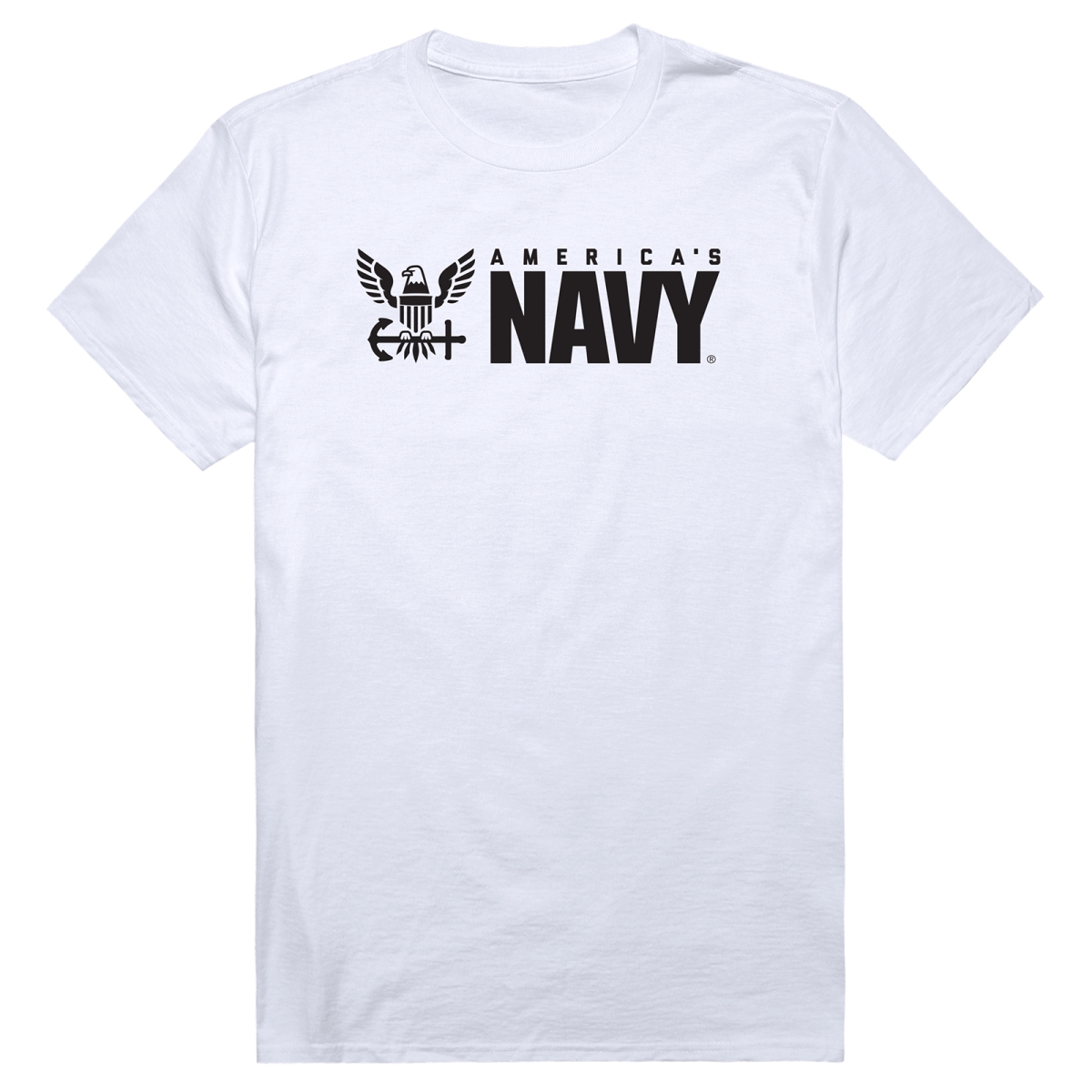 AM5-NA5-WHT-02 Basic Military US Navy 5 Short Sleeve T-Shirt, White - Medium