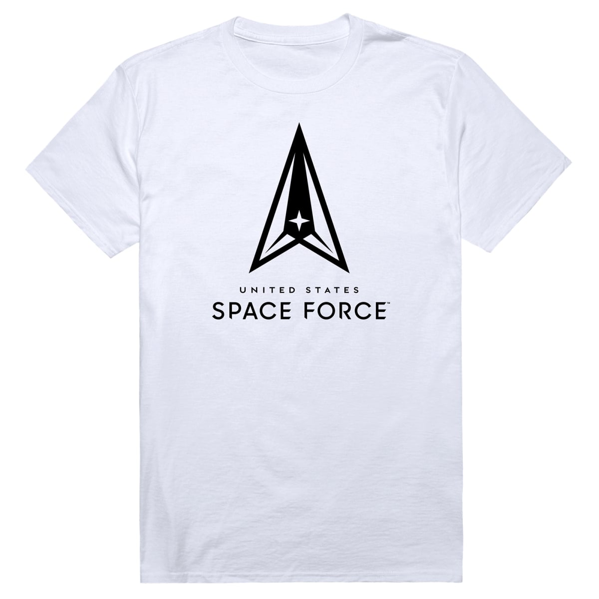 AM5-SF3-WHT-01 Basic Military US Space Force 3 Short Sleeve T-Shirt, White - Small