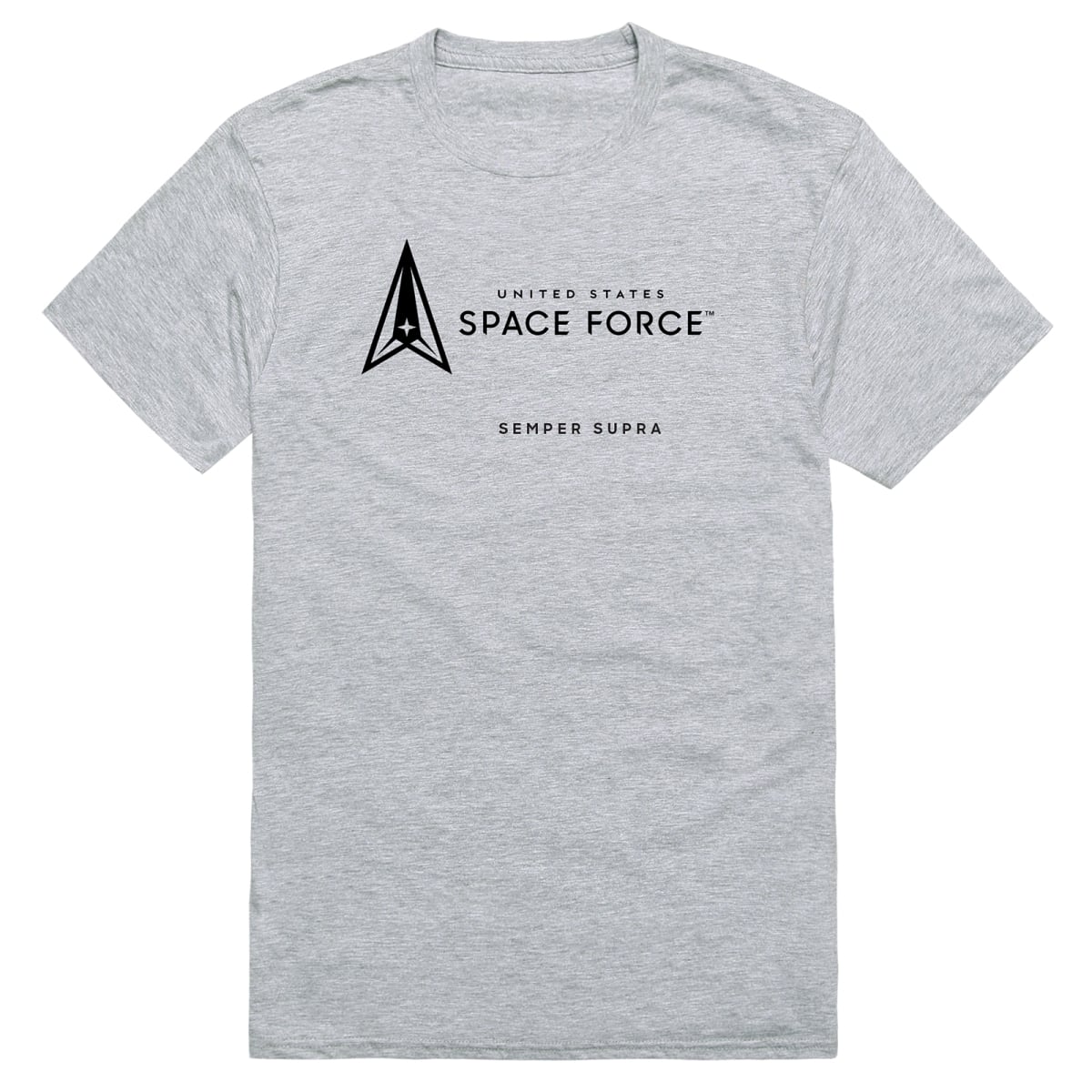 AM5-SF6-HGY-03 Basic Military Space Force 6 Short Sleeve T-Shirt, Heather Gray - Large